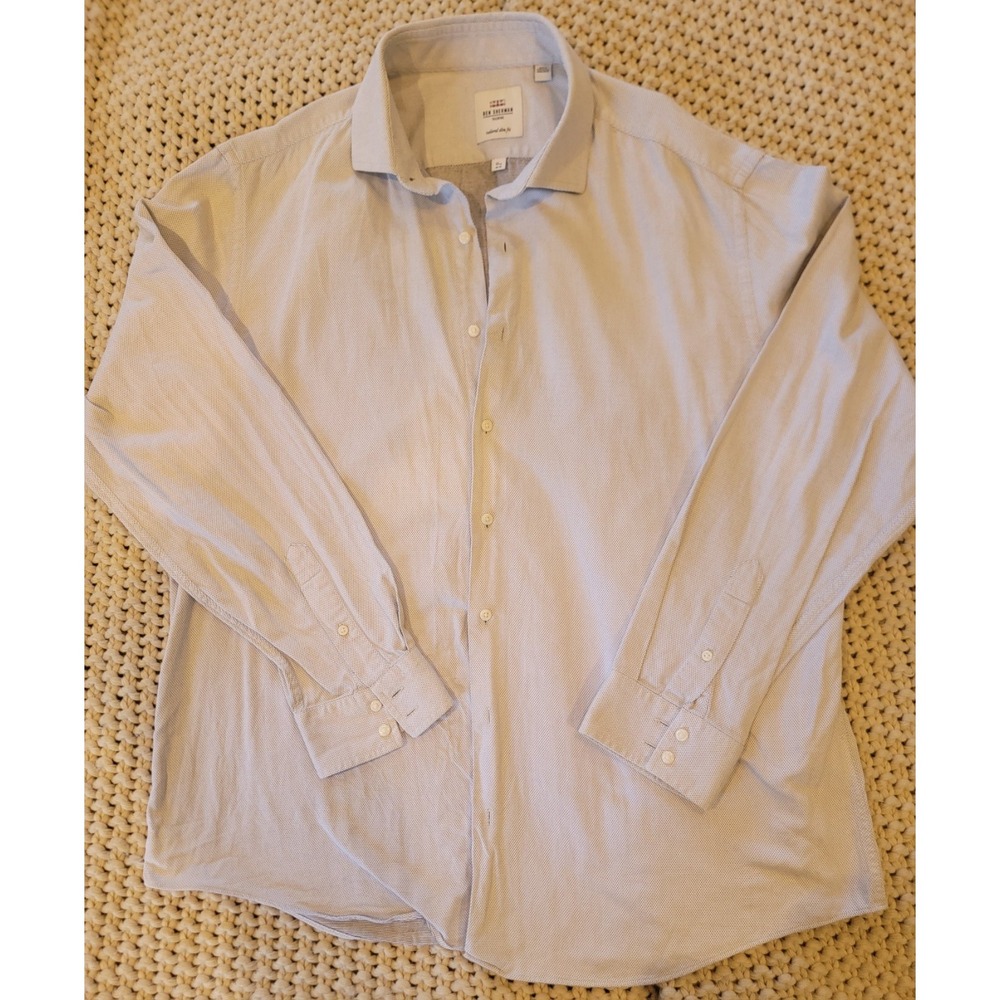 Ben Sherman button down 17.5/34-35 long sleeve White/Black